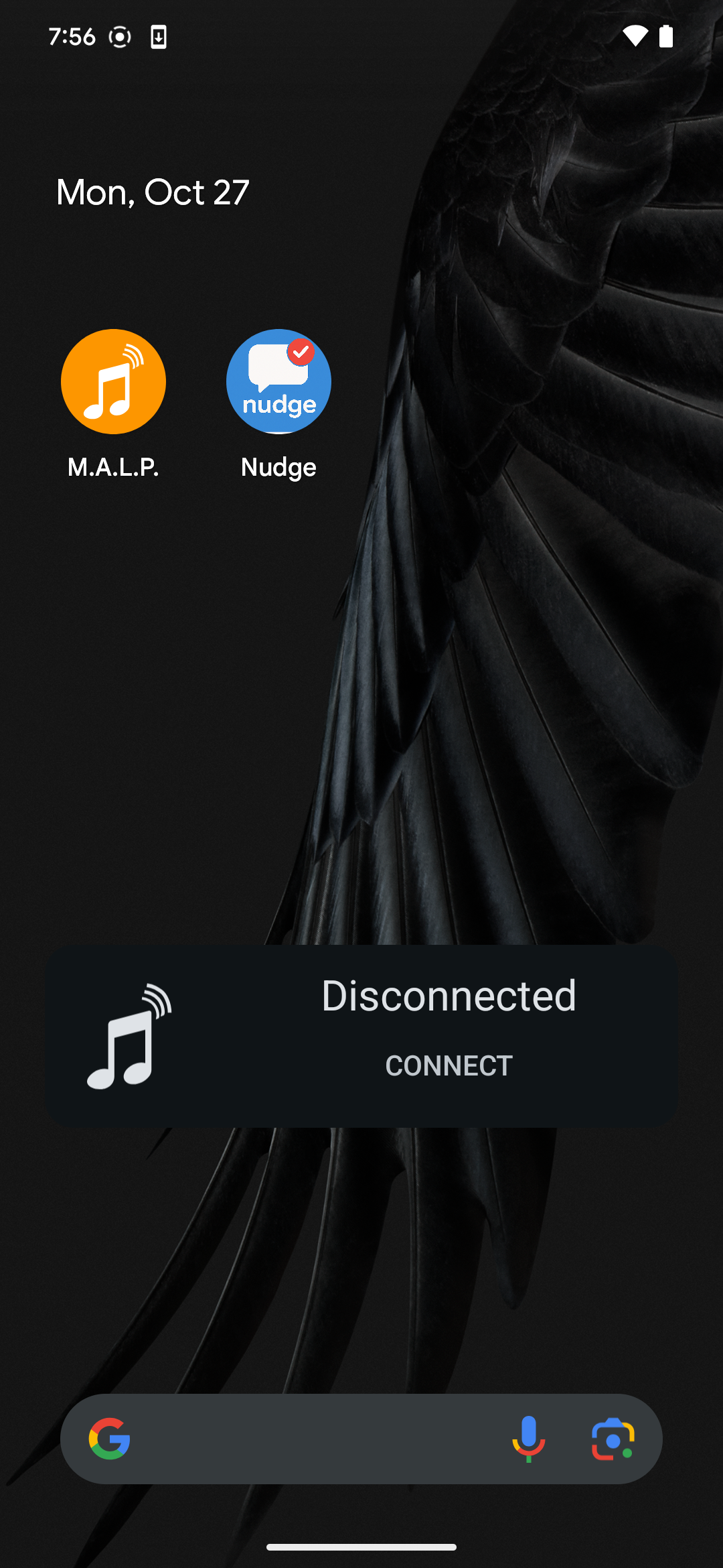 Nudge project overview screen